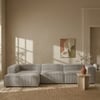 Elegantedge Wood Right Aligned 3-Seater With Upholstery Non Storage Sofa In Grey Colour