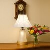 Devansh Off-White Cotton Shade Cross Pleated Lamp With Wood & Mosaic Glass Base For Decoration/Office/Home/Gifting/Study For Decoration/Office/Home/Gifting/Study
