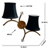 Devansh Metal Electric Wall Light in Gold Colour with Black Shade Count of 2 Lights