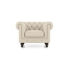 Winchester 1 Seater Half Leather Sofa In Creme Fraiche Italian Leather