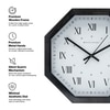 Black Wooden Wall Clock with Roman Indices and Minimal Dot Dial