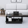 Hexa Engineered Wood Coffee Table With Storage And Open Rack In Flower Wenge