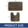 Luxe Home Polyester Newman Contour Bath Mat Set of 2 (Chocolate 45x75 cm & 40x45)