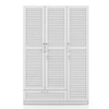 Bennis Engineered Wood 3 Door Wardrobe Without Mirror in White Finish