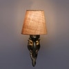 Devansh Metal Electric Wall Light in Antique Gold Colour with Beige Shade Count of 1 Light