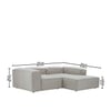 Elegantedge Wood Left Aligned 2-Seater With Upholstery Non Storage Sofa In White Colour