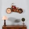 Metal Handpainted Decorative 8'' Speed Bike Wall Decorative Showpiece Clock In Red By Craft Tree