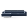 Chelsea Left Aligned 3 Seater Sectional Fabric Sofa (Lapis Blue)