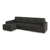 Apollo Compact Fabric Sectional Compact Sofa (Colour : Graphite Grey, Cushion : Hard, Back Type : Regular, Seating Capacity : Left Aligned 3 Seater + Left Aligned Chaise)