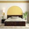 Brilliant Sheesham Wood Queen Size Bed Non Storage Bed Walnut Finish (60 x 78 inches)
