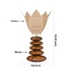 Devansh Rose Bamboo  Table Lamp With Wood Pebble Lamp (12X12X19.25) Inches