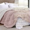 Rose Pink Solid Comfoter Reversible Cotton Feel 350 Gsm Double Bed 240 X 220 Cms
