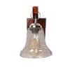Devansh Solid Wood Electric Wall Light in Brown Colour with Transparent Shade Count of 1 Light