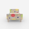 Minimalist Kids Single Bed in Oak and Multicolor