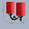 Devansh Metal Electric Wall Light in Antique Gold Colour with Maroon Shade Count of 2 Lights