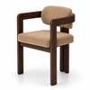 Burbon Solid Wood Upholstered Dining Chair in Walnut Finish Style 1