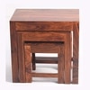 Meridian Solid Wood Set of 3 Stool in Teak Finish