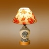 Devansh Conical Multi Cotton Shade Lamp With Wood & Mosaic Glass Base For Decoration/Office/Home/Gifting/Study For Decoration/Office/Home/Gifting/Study -(10X10X14.5) Inches -A