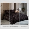 Stoa Paris Satin Comforter King Size with 2 Pillow Covers, 300TC Comforter Set Noir Rouge
