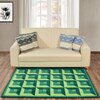 Presto Green Geometric Hand Tufted Wool Carpet 5X7 Feet