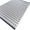 Jaipur Rugs Soft Houndstooth Wool Polyester Dhurrie Rug White 6x9 ft in Charcoal Slate