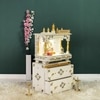 D'Dass Multi Color Mdf and Sheesham Wooden Temple With Cabinet For Pooja