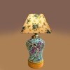Devansh Conical Multicolor  Cotton Shade  Lamp With  Wood & Mosaicglass Base For Decoration /Office/Home/Gifting/Study For Decoration /Office/Home/Gifting/Study -(10X10X14.5) Inches -