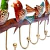 Metal Handpainted Bird Key Holder with 5 Hooks in Multicolour