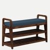 Lundeborg Solid Wood Shoe Rack with Seating in Walnut Brown finish