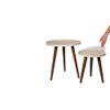 Ethereal Gold Round Nesting Tables with Wooden Legs, Side Tables, Wooden Tables, Living Room Decor by A Tiny Mistake