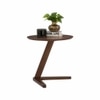 Scandinavian Tris Round Coffee Table Walnut Finish