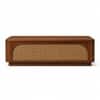 Linden Sheesham Wood Cane Coffee Table in Walnut Finish