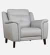 Alexa Single Seater Leather Sofa in Light Grey