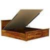 Stainfiled Solid Wood King Size Bed In Hydraulic Storage Bed In Honey Oak Finish