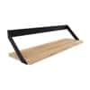 Slope Solid Wood Wall Shelf in Mango Natural & Metal Black