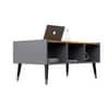 Hexa Engineered Wood Coffee Table With Storage And Open Rack In Slate Grey And Giant Wood