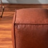 Cuboid Collection Dark Brown Faux Leather Pouf Ottoman Set Of 2