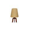 Adrienne Brown Wooden Table Lamp with White Jute Lampshade