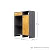 Hexa Red Multipurpose Storage Cabinet With 1 Drawer 1 Door in Slate Grey And Giant Wood Colour