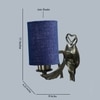 Devansh Metal Electric Wall Light in Antique Gold Colour with Blue Shade Count of 1 Light