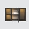 Aluminium Black Profile 3 Tinted Glass Handless Shutter  In Slate Grey Finish