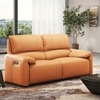 Leeroy Two Seater Leather Recliner Sofa in Marigold Colour