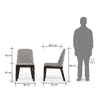 Taarkashi Solid Wood Dining Chair Set Of 2 In Ameican Walnut Finish With Gainsboro Grey Fabric Colour