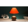 Orange cotton with Natural Wood Table Lamp