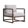 Aura Boucle Fabric Arm Chair in White Colour