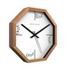 Octagonal Wooden Wall Clock with Handwritten Hour Script