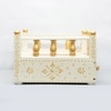D'Dass White Mdf and Sheesham Wooden Temple For Pooja