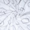 White And Grey  Geometric Cotton  400 Tc  Flat  Super King Size Bedsheet With 2 Pillow Covers