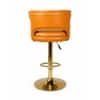 Doe Buck Verona Faux Leather Adjustable Bar Stool in Tan Colour with Gold Base