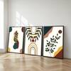The Castle Decor Boho Abstract Botanical Wall Art Set of 3 Design 15 11x17 Inch